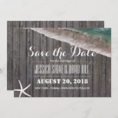 Save The Date Mariage de plage Starfish Wood Enregistrer la date (Devant / Derrière)
