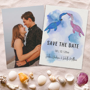 Save The Date Mariage de plage sur le thème des dinosaures Photo