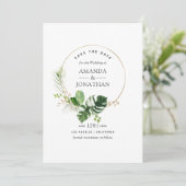 Save The Date Mariage de plage tropical à l'aquarelle (Debout devant)