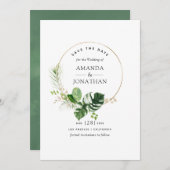 Save The Date Mariage de plage tropical à l'aquarelle (Devant / Derrière)