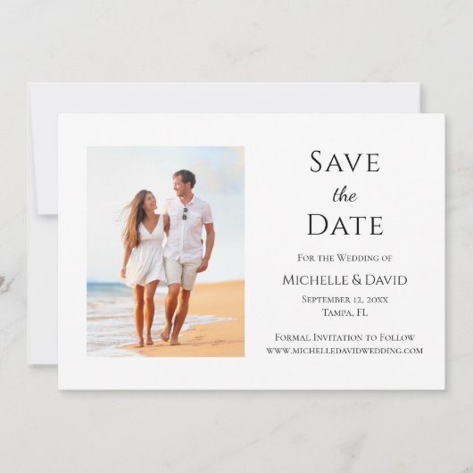 Save The Date Mariage de plage Tropical élégant (Devant)