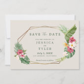 Save The Date Mariage de plage tropicale (Devant)