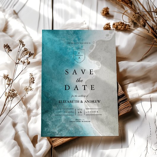 Save The Date Mariage de plage tropicale moderne élégant