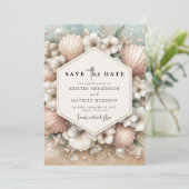 Save The Date Mariage de plage Whimsical rustique (Debout devant)