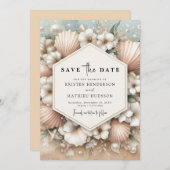 Save The Date Mariage de plage Whimsical rustique (Devant / Derrière)