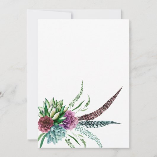 Save The Date Mariage de plantes succulentes mystiques boho rust (Dos)