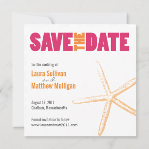 Save The Date Mariage de poisson rouge rose et orange Enregistre