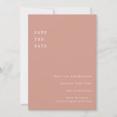 Save The Date Mariage de police Dusty Rétro minimal Rose (Devant)