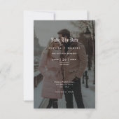 Save The Date Mariage de police gothique minimal de superpositio (Devant)