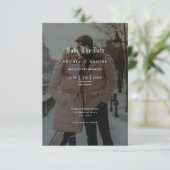 Save The Date Mariage de police gothique minimal de superpositio (Debout devant)