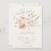Save The Date Mariage de prairie Fleur sauvage lunaire (Devant)