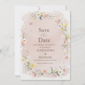 Save The Date Mariage de prairie Fleur sauvage lunaire (Devant)
