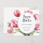 Save The Date Mariage de printemps aux tulipes (Devant / Derrière)