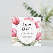 Save The Date Mariage de printemps aux tulipes (Debout devant)