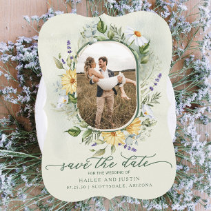 Save The Date Mariage de printemps Fleur sauvage coloré Floral t
