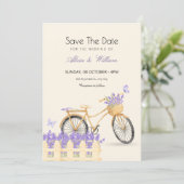 Save The Date Mariage de printemps violet (Debout devant)