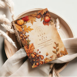 Save The Date Mariage de récolte automnale rustique