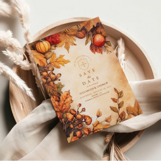 Save The Date Mariage de récolte automnale rustique