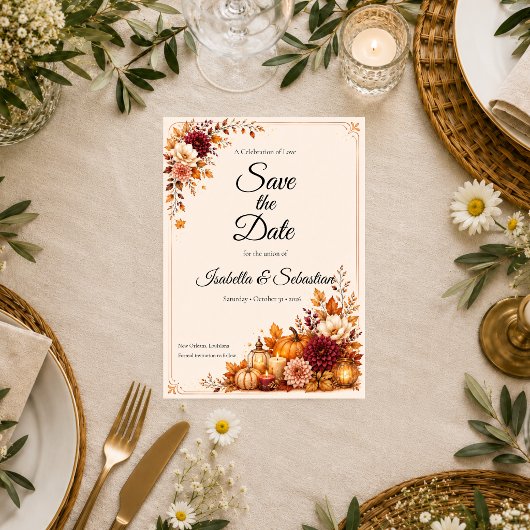 Save The Date Mariage de récolte rustique