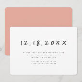 Save The Date Mariage de replanification manuscrit simple (Devant / Derrière)