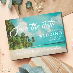 Save The Date Mariage de rêve à Paradise Beach
