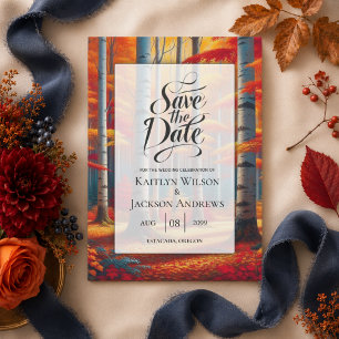 Save The Date Mariage de Rêve d'Automne sous les Arbres de boule