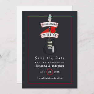 Save The Date Mariage de roches et de rouleaux Monogramme Enregi