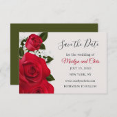Save The Date Mariage de roses rouges Enregistrer la date (Devant / Derrière)