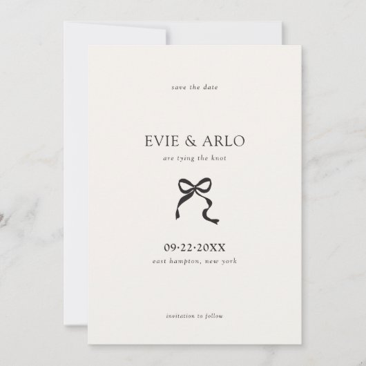 Save The Date Mariage de ruban minimal (Devant)