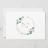 Save The Date Mariage de script de café Eucalyptus moderne (Dos)