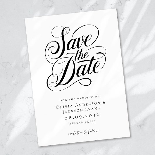 Save The Date Mariage de script de calligraphie chic