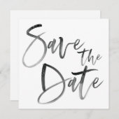 Save The Date Mariage de script de calligraphie de pinceau moder (Devant / Derrière)