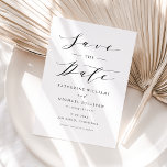 Save The Date Mariage de script de Dainty minimaliste noir<br><div class="desc">Annoncez votre date de mariage à votre famille et à vos amis avec cette minimaliste enregistrer la carte d'annonce de date. Il présente un script noir dainty et une typographie classique. Personnalisez en ajoutant vos détails. Ce minimaliste enregistrer la carte date est parfait pour tout thème ou saison mariage.</div>