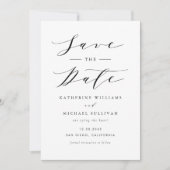 Save The Date Mariage de script de Dainty minimaliste noir (Devant)