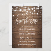 Save The Date Mariage de script de pinceau rustique (Devant)