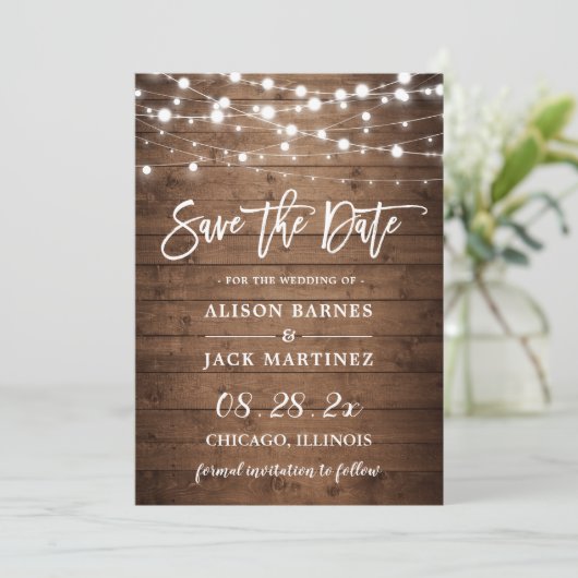 Save The Date Mariage de script de pinceau rustique (Debout devant)