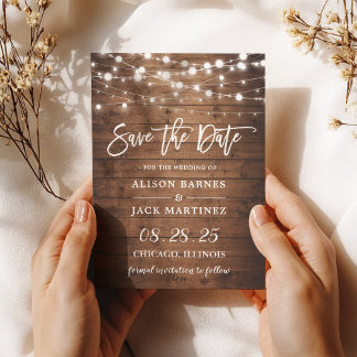 Save The Date Mariage de script de pinceau rustique