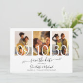 Save The Date Mariage de script de signature de collage de 3 pho (Debout devant)