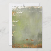 Save The Date Mariage de script d'or floral vert rustique (Dos)