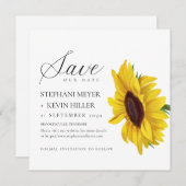 Save The Date Mariage de script élégant de tournesol simple (Devant / Derrière)