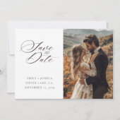 Save The Date Mariage de script élégant et moderne (Devant)