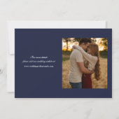 Save The Date Mariage de script élégant Navy Blue 2 Photo (Dos)