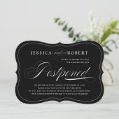 Save The Date Mariage de script élégant noir et blanc repoussé (Debout devant)