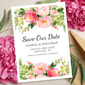 Save The Date Mariage de script Floral Aquarelle