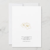 Save The Date Mariage de script floral ivoire et blanc or (Dos)