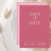 Save The Date Mariage de script Magenta rose minimal Enregistrer