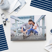 Save The Date Mariage de script manuscrit moderne photo Marine