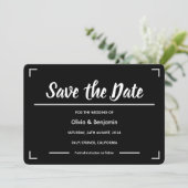 Save The Date Mariage de script manuscrit noir simple (Debout devant)
