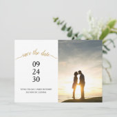 Save The Date Mariage de script moderne Black Gold (Debout devant)