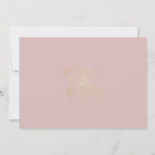 Save The Date Mariage de script moderne Collage rose pâle (Dos)